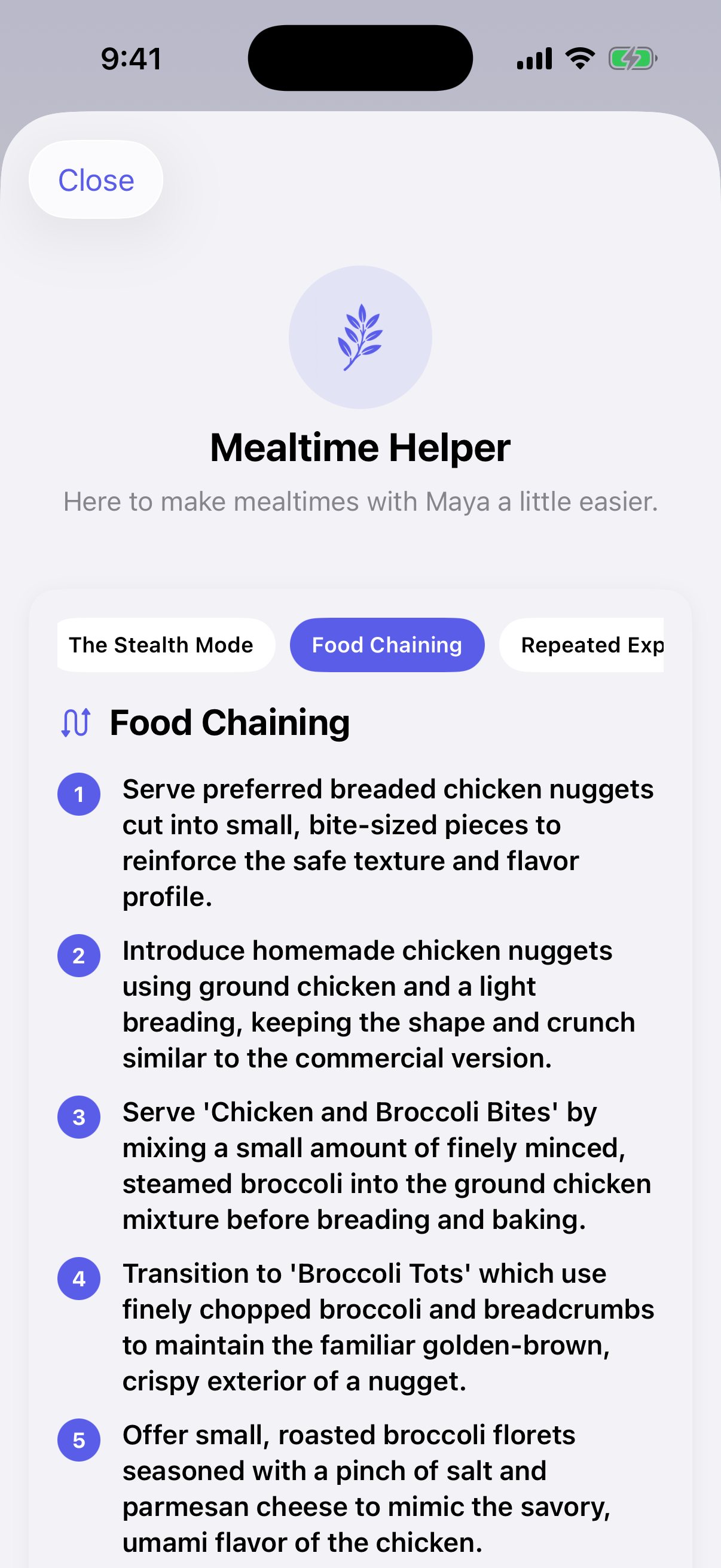Picky Eating Strategy with Sage