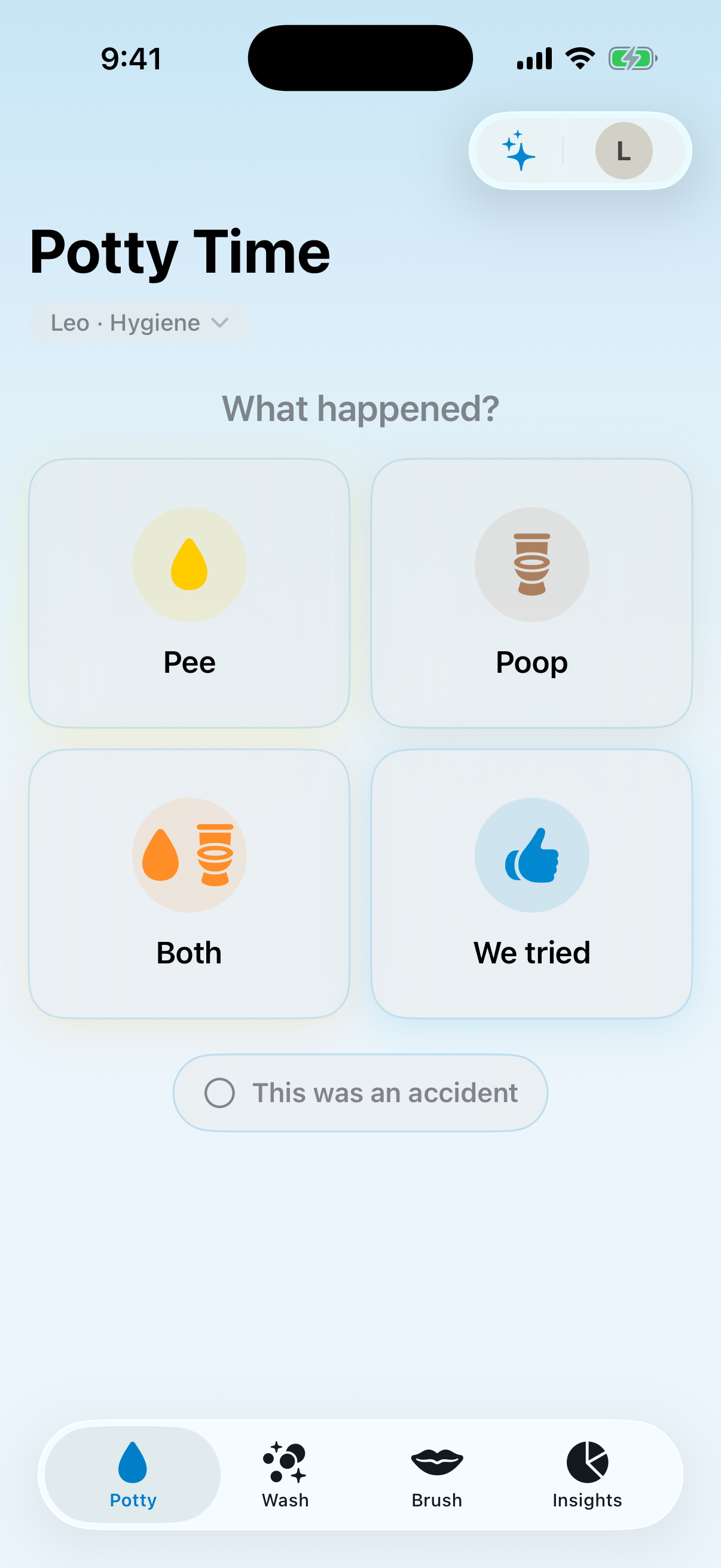 Potty Time Logging