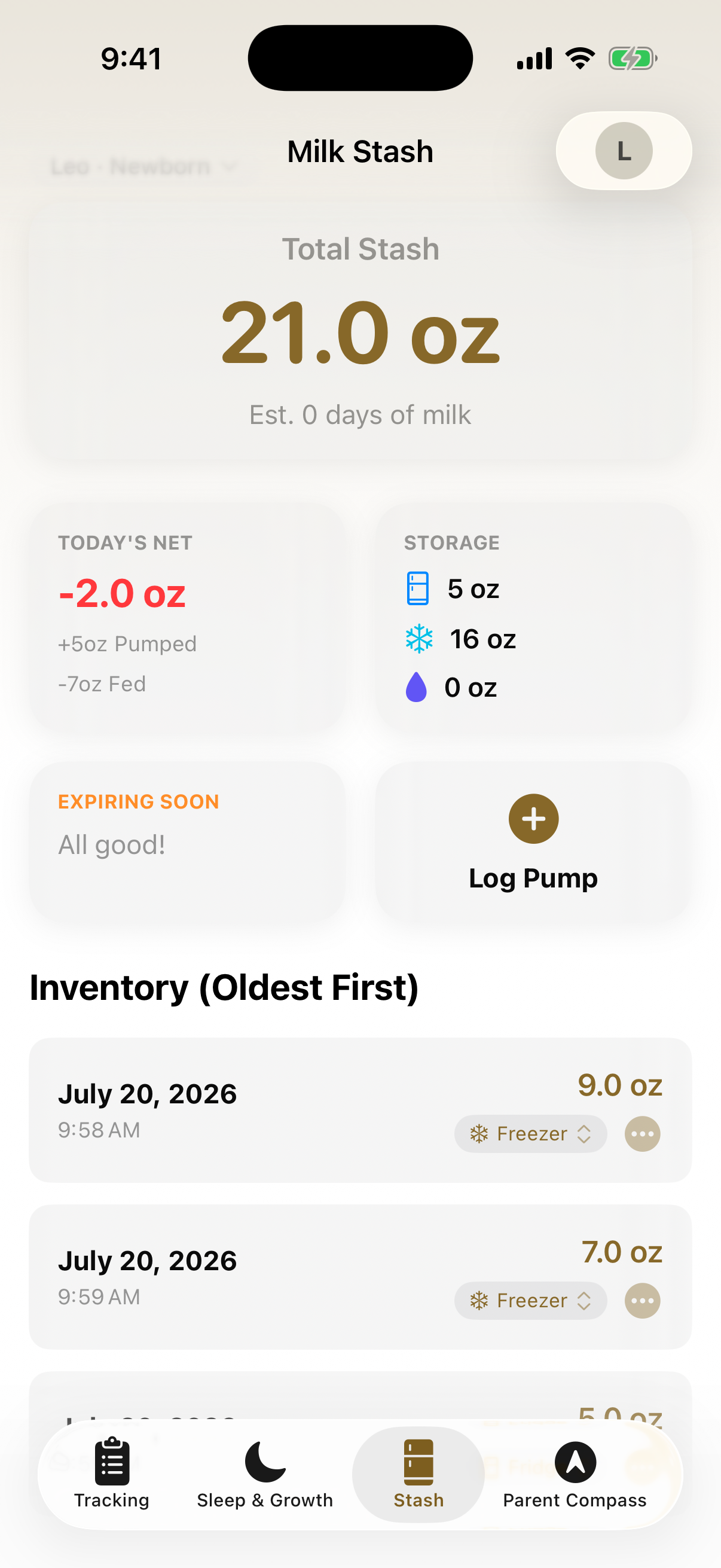 Log Feeding Timer