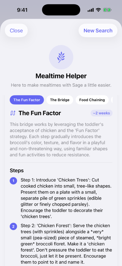 Mealtime Helper & Food Chaining